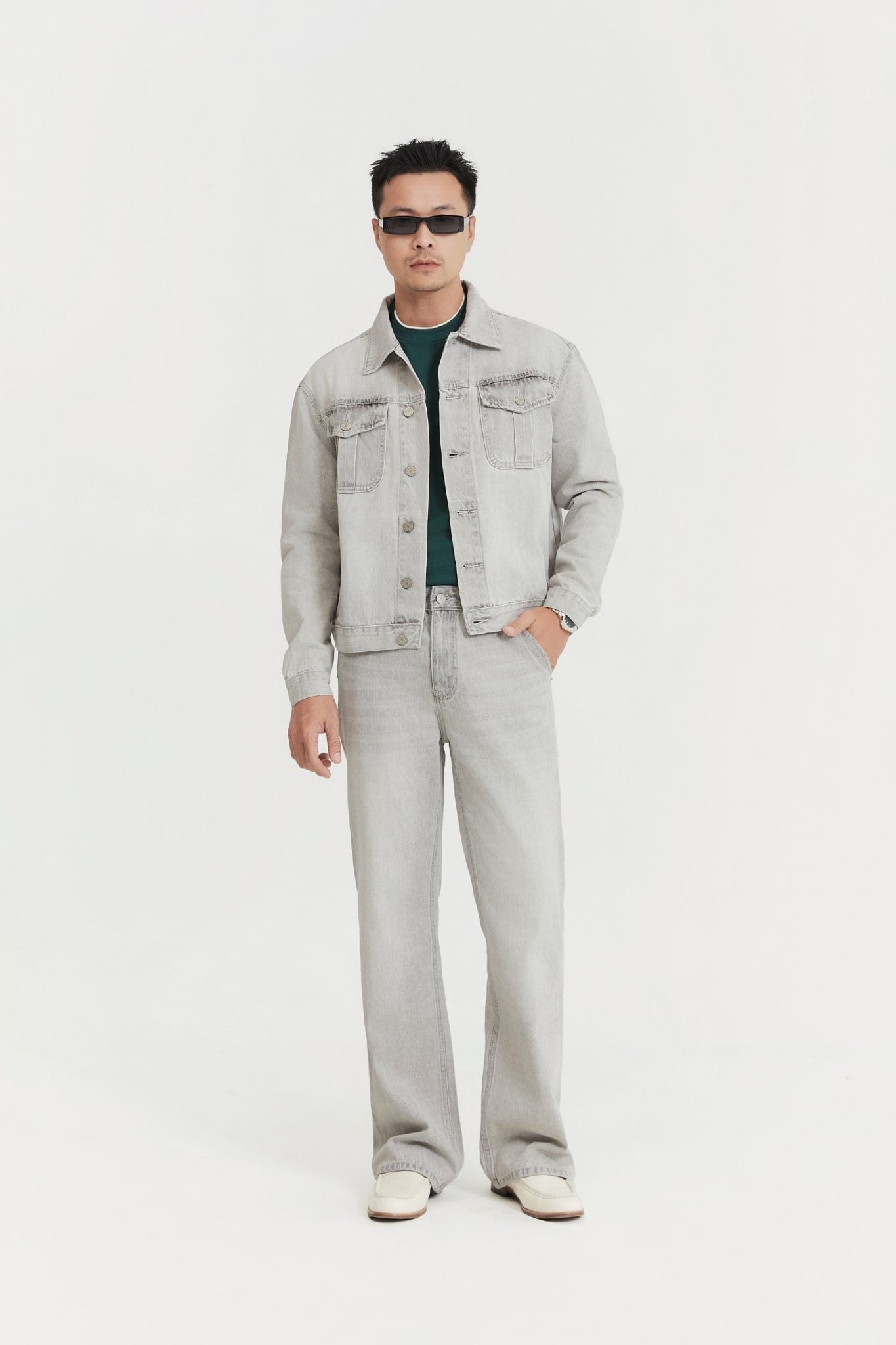 Áo Khoác Jean Boxy Static Gray Denim