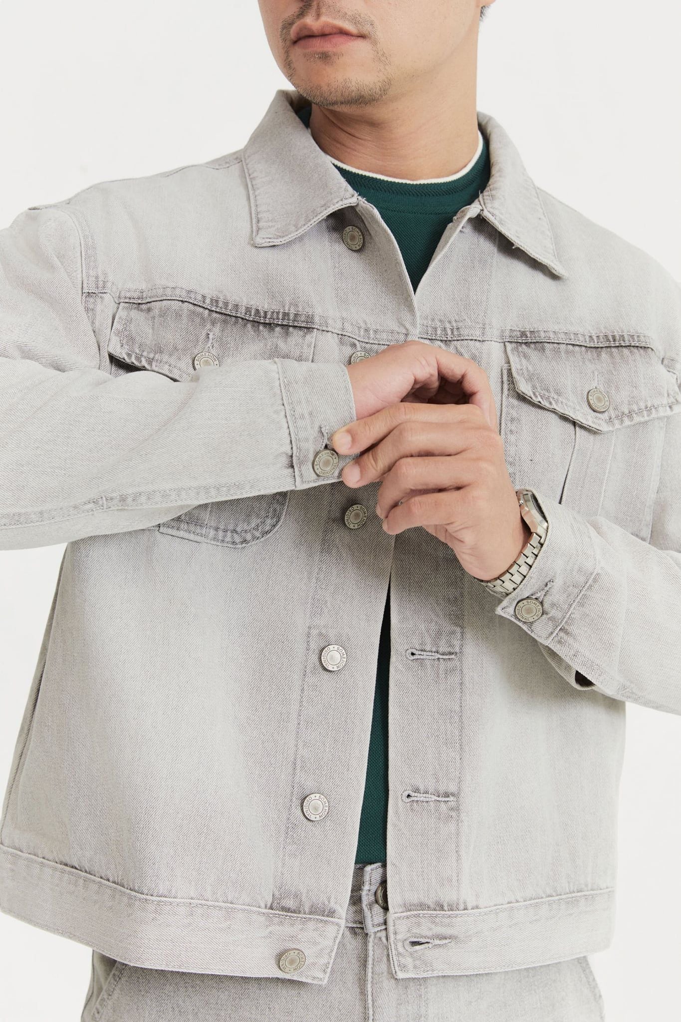  Áo Khoác Jean Boxy Static Gray Denim 