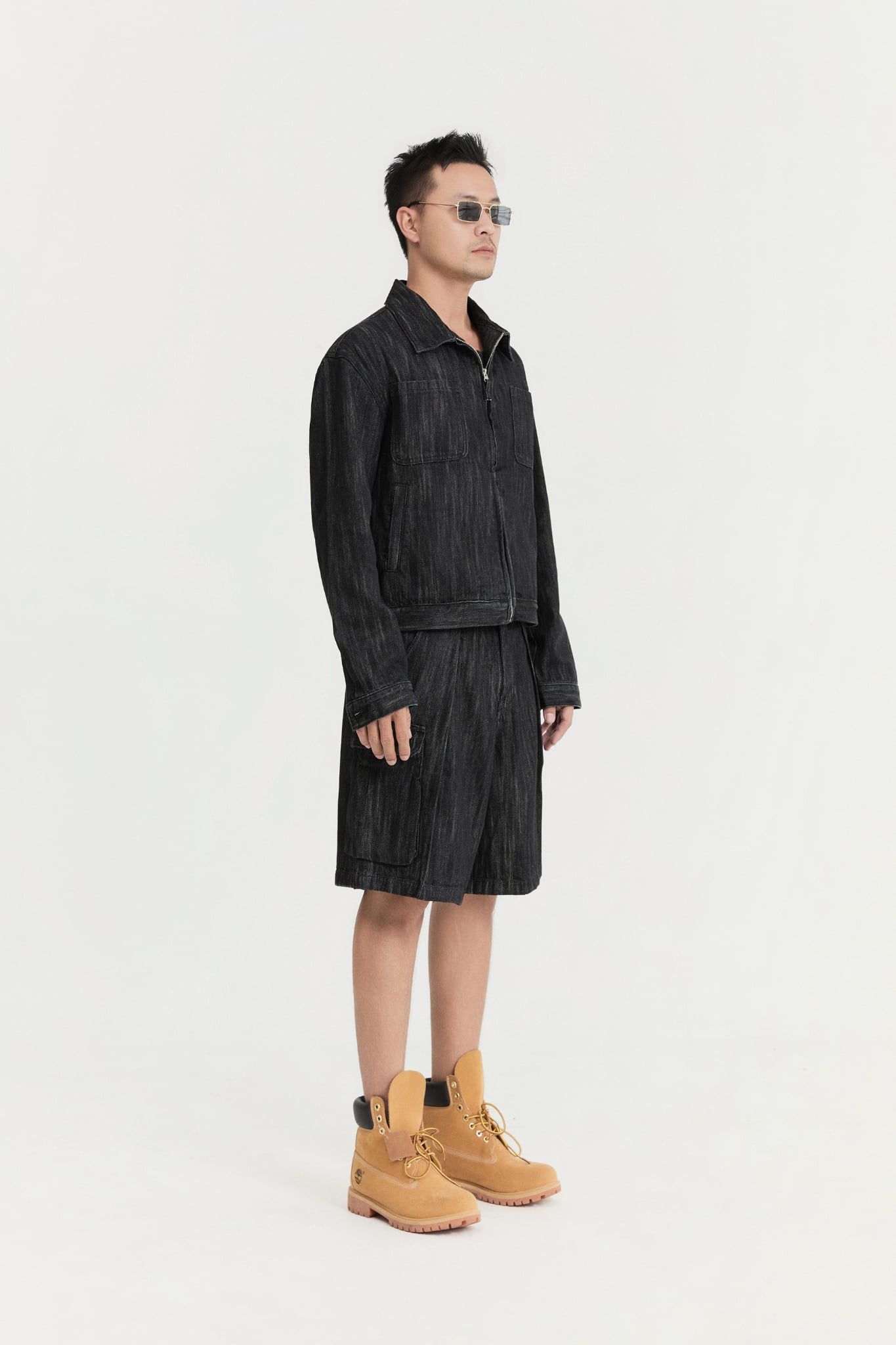 Quần Short Relaxed Jean Double Pleated Denim
