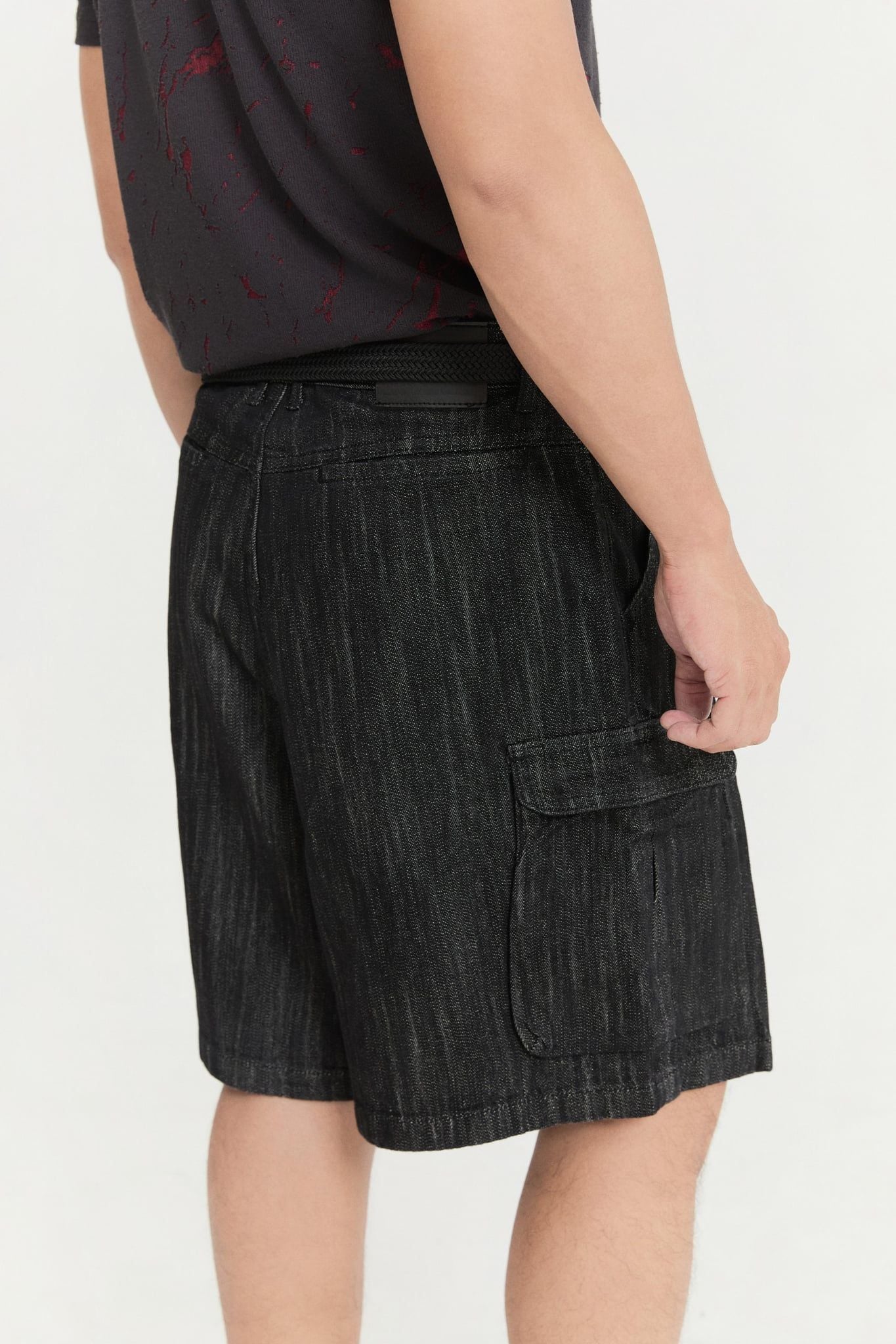 Quần Short Relaxed Jean Double Pleated Denim