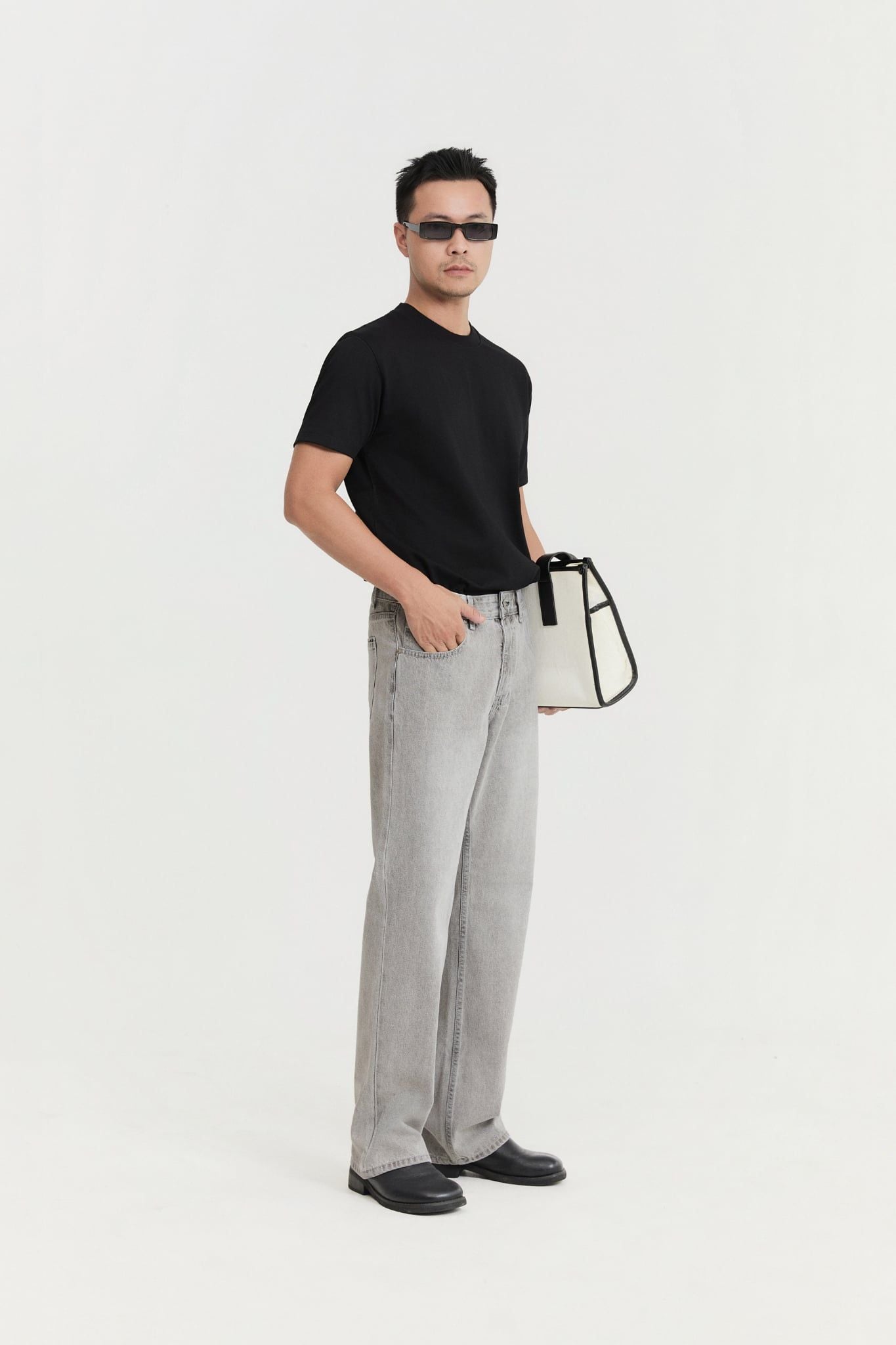 Quần Jean Straight Static Gray Denim