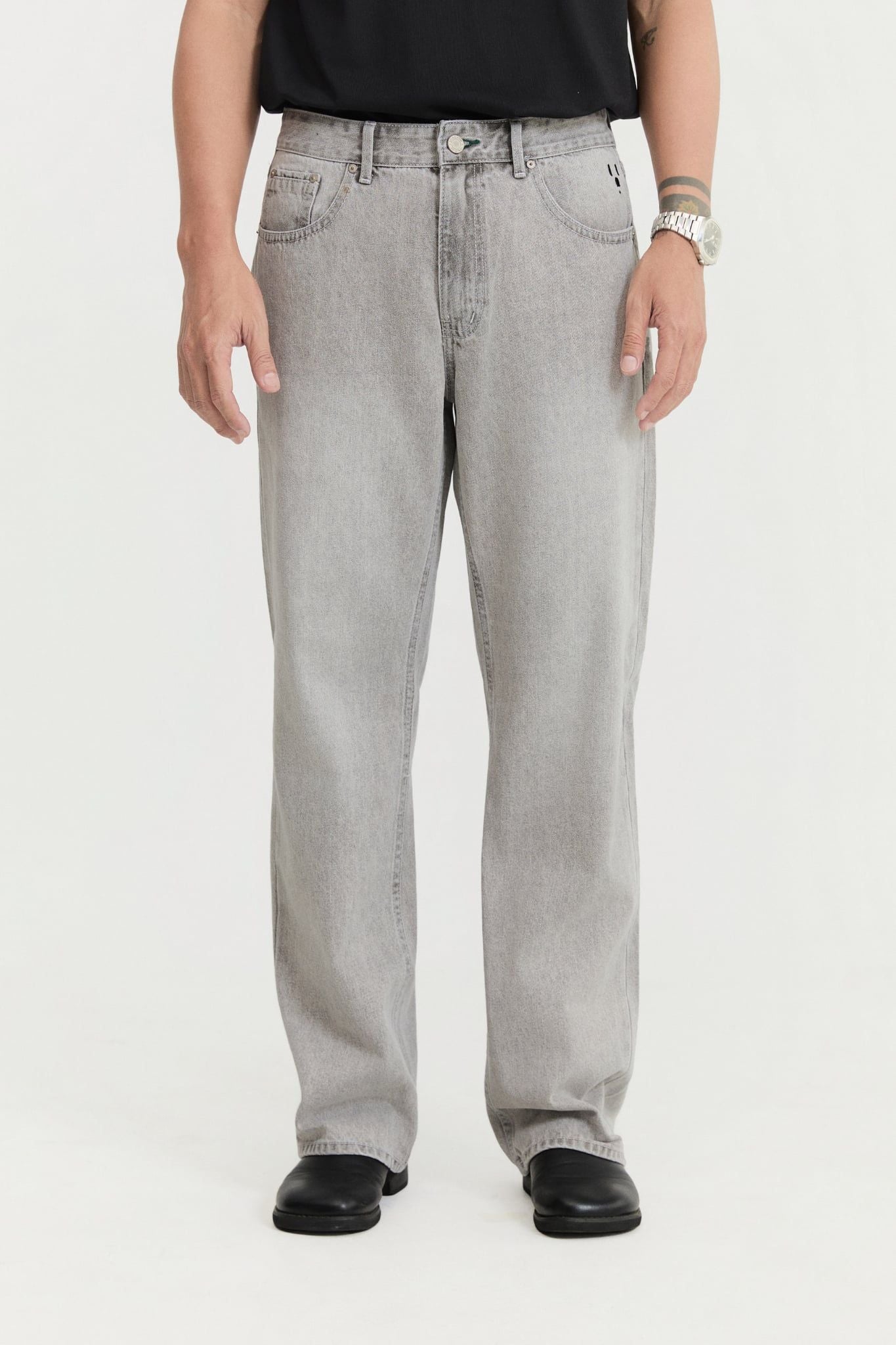  Quần Jean Straight Static Gray Denim 