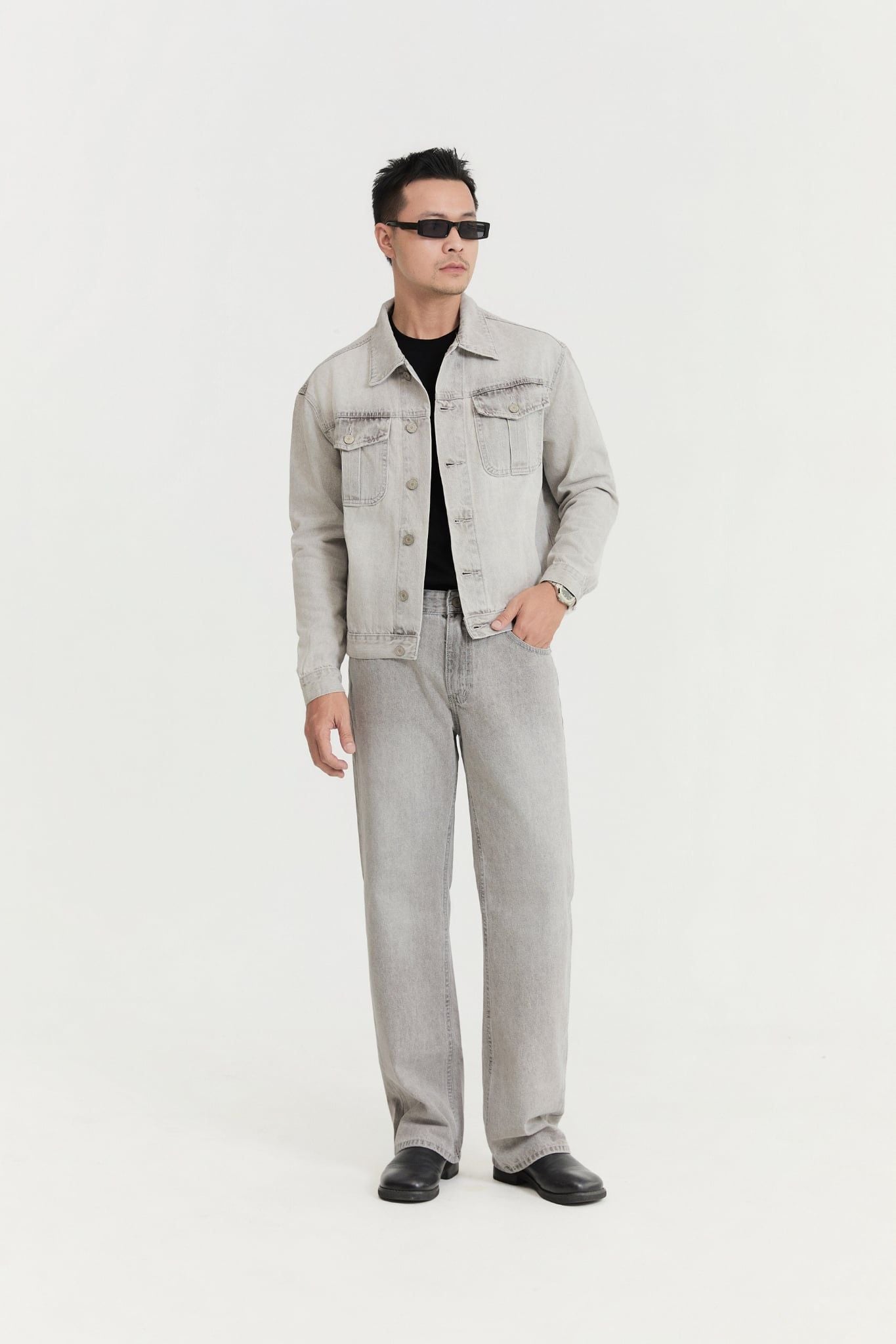  Quần Jean Straight Static Gray Denim 