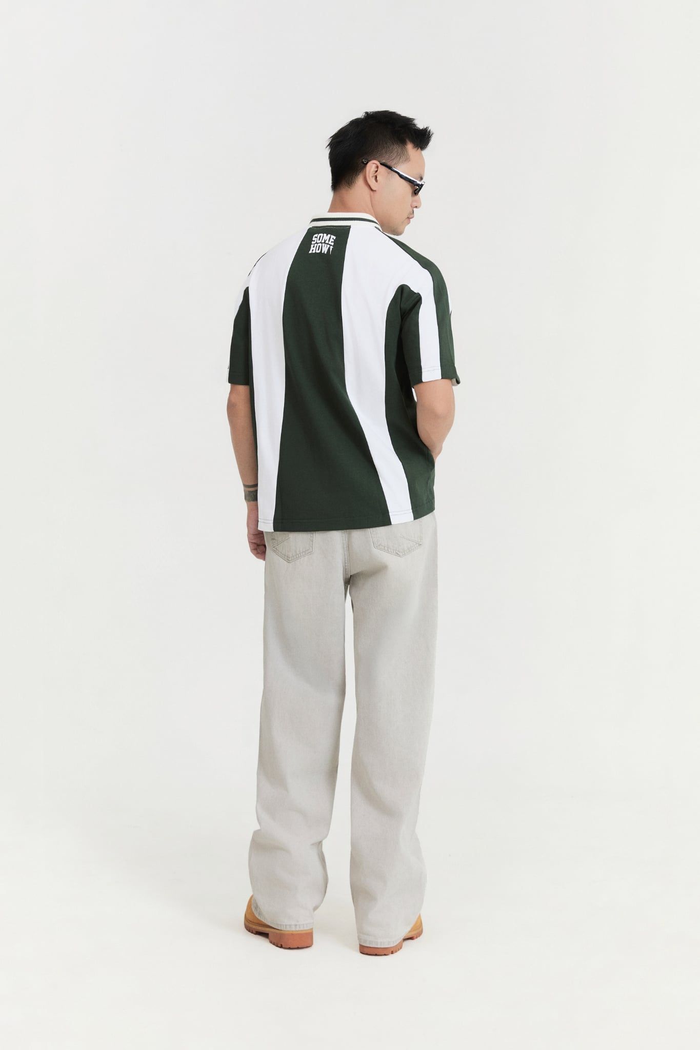 Áo Polo Oversize Kẻ Sọc Xanh 360GSM