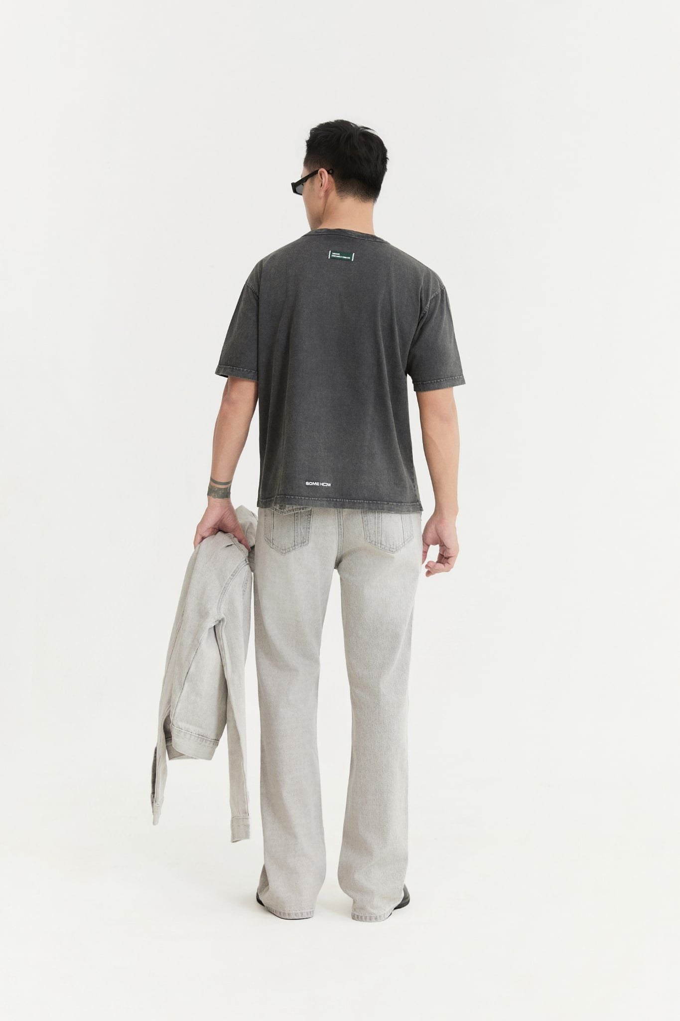 Áo Thun Boxy Wash  Static Gray