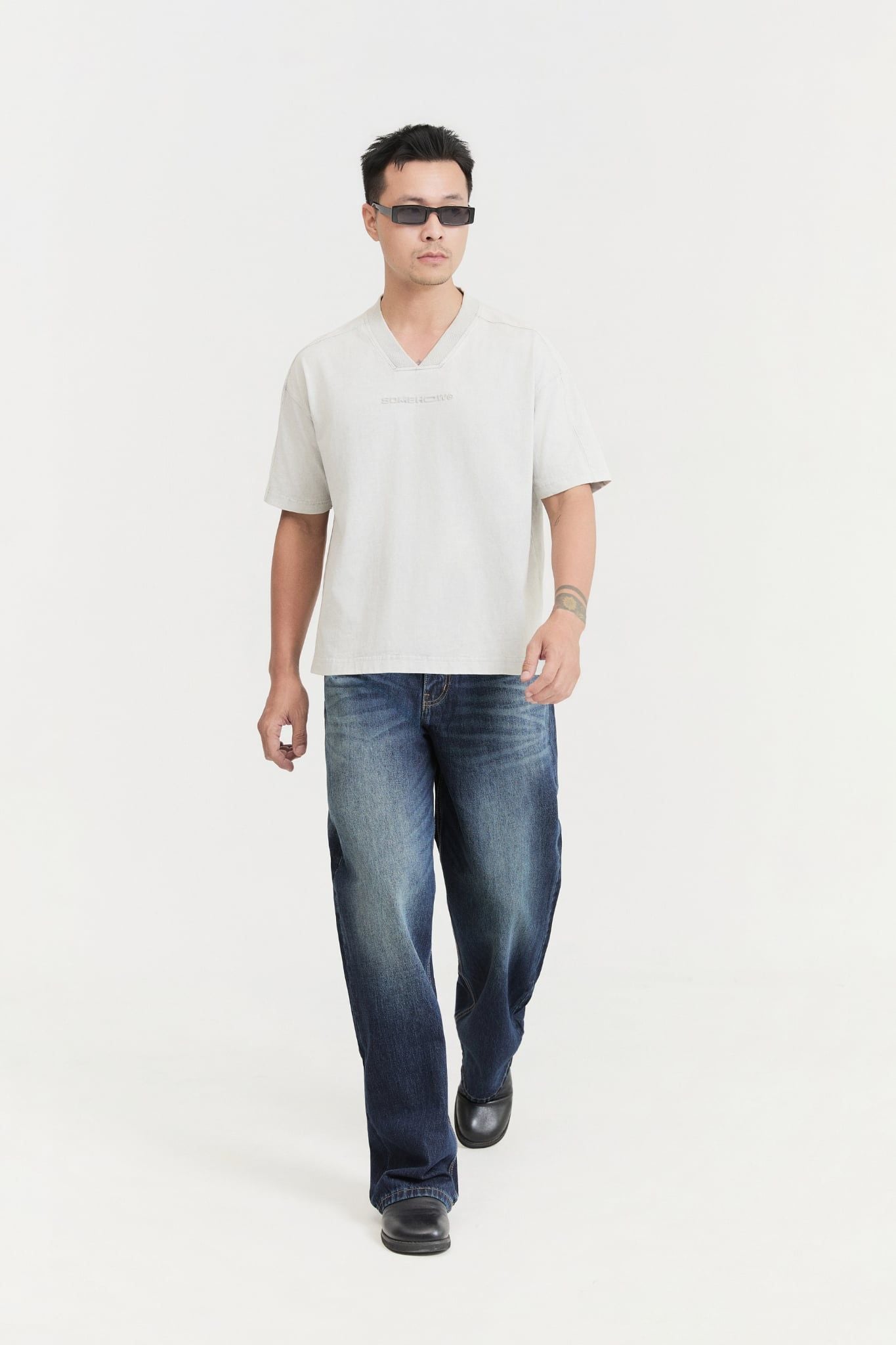 Áo Thun Boxy Printed Wash V1