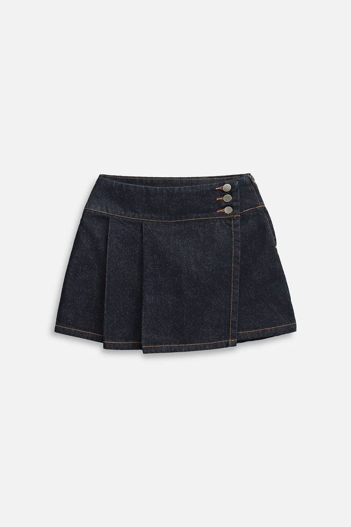  Chân Váy Denim Pleats 3 Buttons 