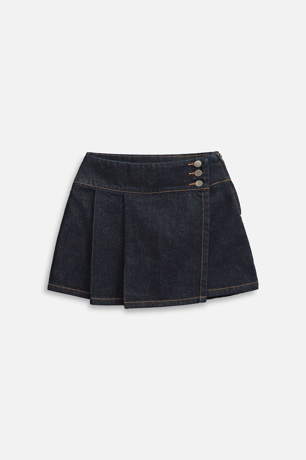 Chân Váy Denim Pleats 3 Buttons