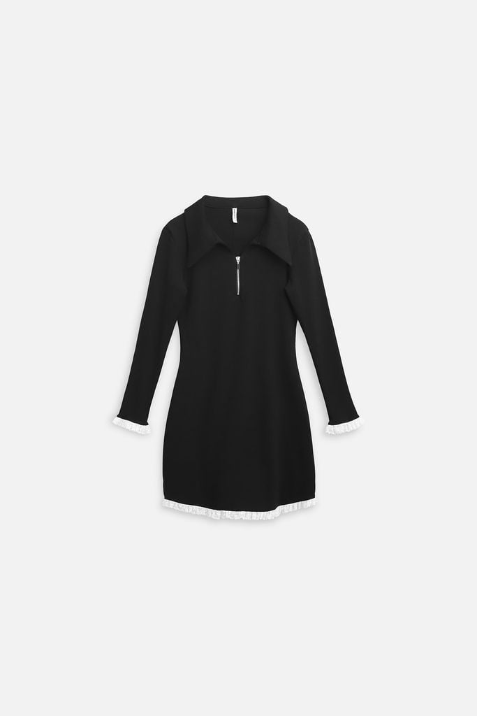  Đầm Ngắn Elegant Flare Zip 