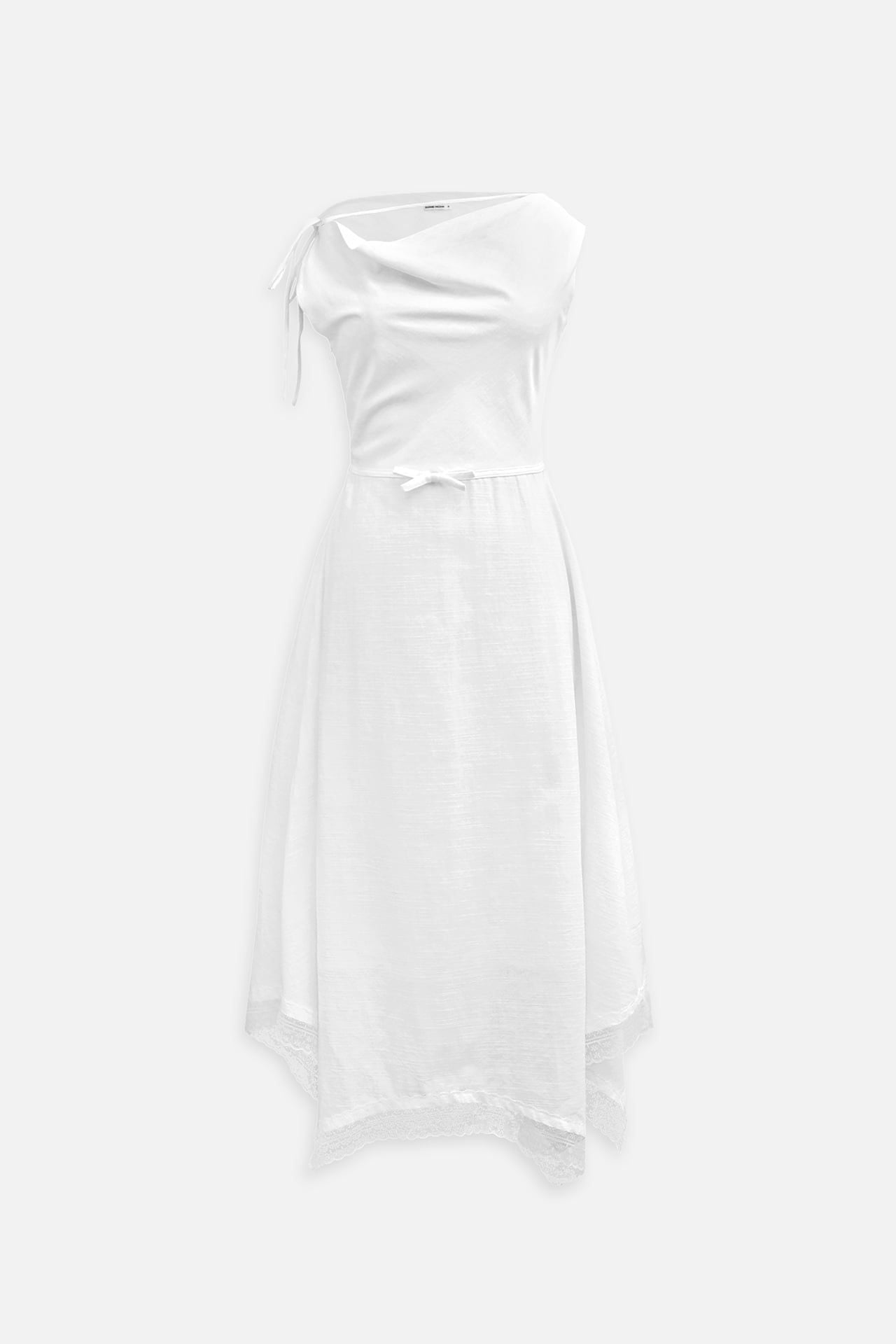 Đầm Dài Vai Lệch Phối Ren Ethereal