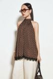 Áo Yếm Chấm Bi Phối Ren Polka Dot Top