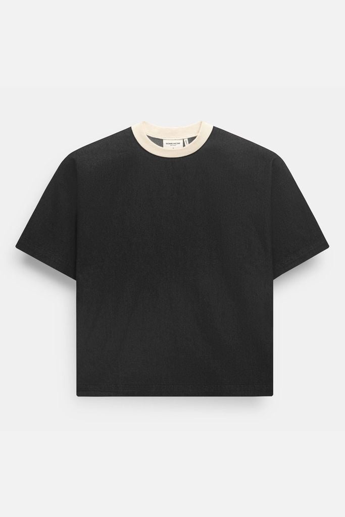  Áo Thun Boxy Denim Wash Enzyme Phối Bo 