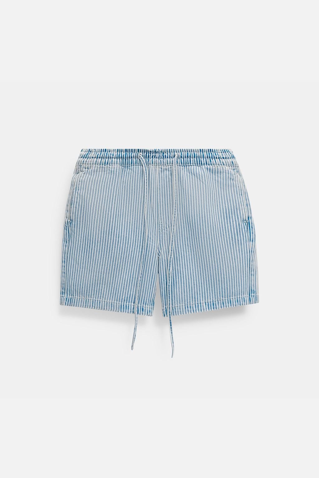  Quần Short Relaxed Lưng Thun White Pinstripe 