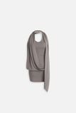 Đầm Ngắn Cổ Đổ Halo Draped