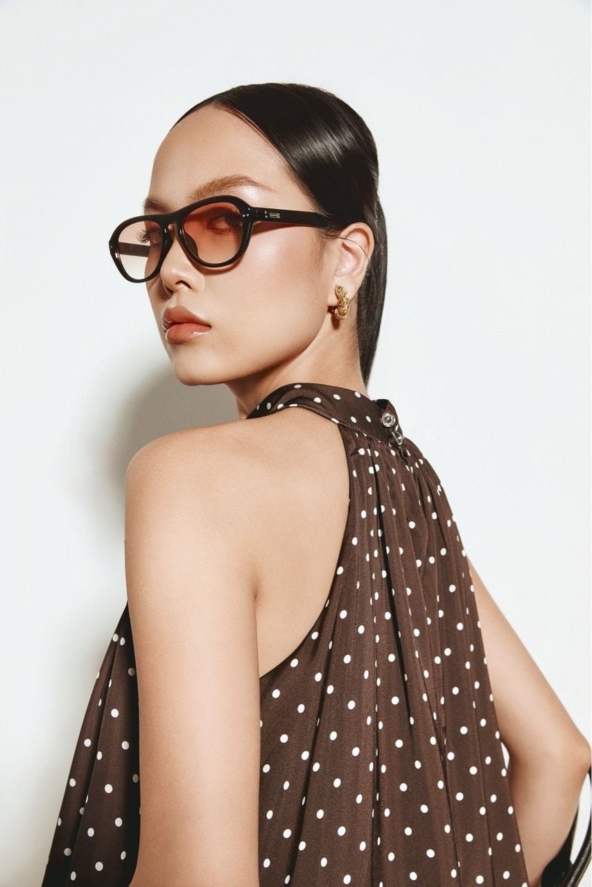 Áo Yếm Chấm Bi Phối Ren Polka Dot Top