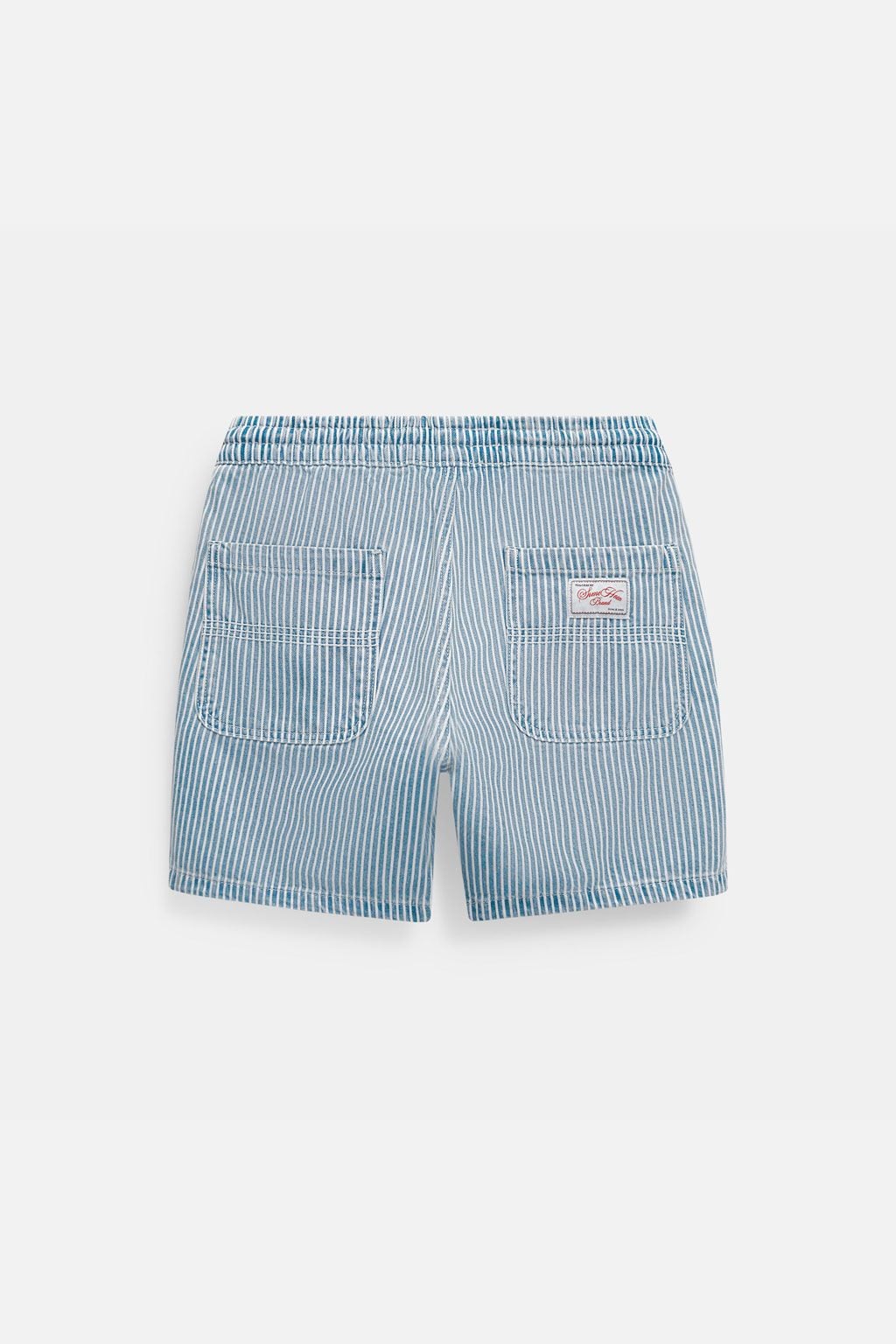  Quần Short Relaxed Lưng Thun White Pinstripe 