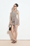 Đầm Ngắn Cổ Đổ Halo Draped