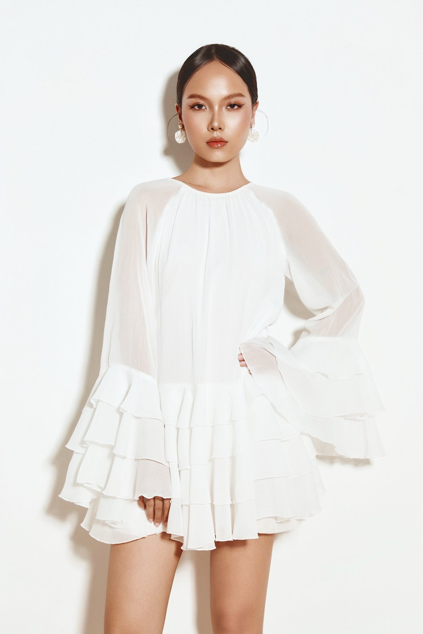  Đầm Ngắn Tơ Tay Bèo Bloom Dress 