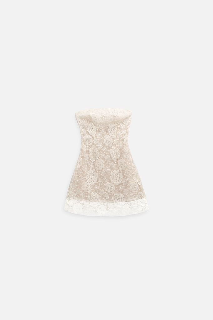  Đầm Ngắn White Floral Lace Mini 