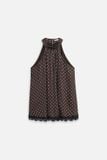 Áo Yếm Chấm Bi Phối Ren Polka Dot Top