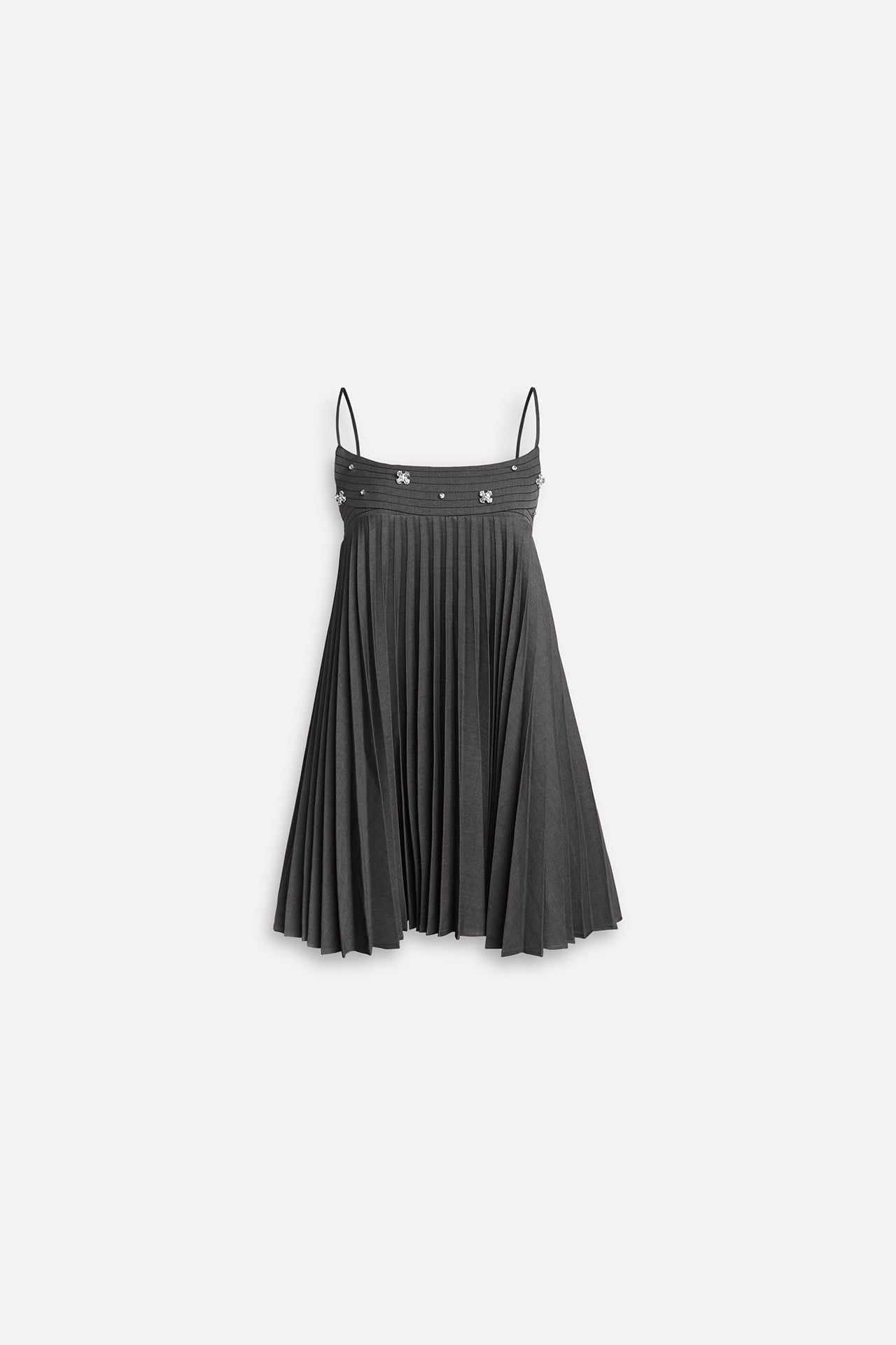 Đầm Ngắn 2 Dây Babydoll Dập Ly Aria Top