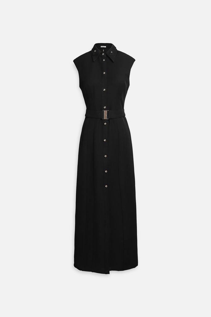  Đầm Dài Classic Black Pleats 