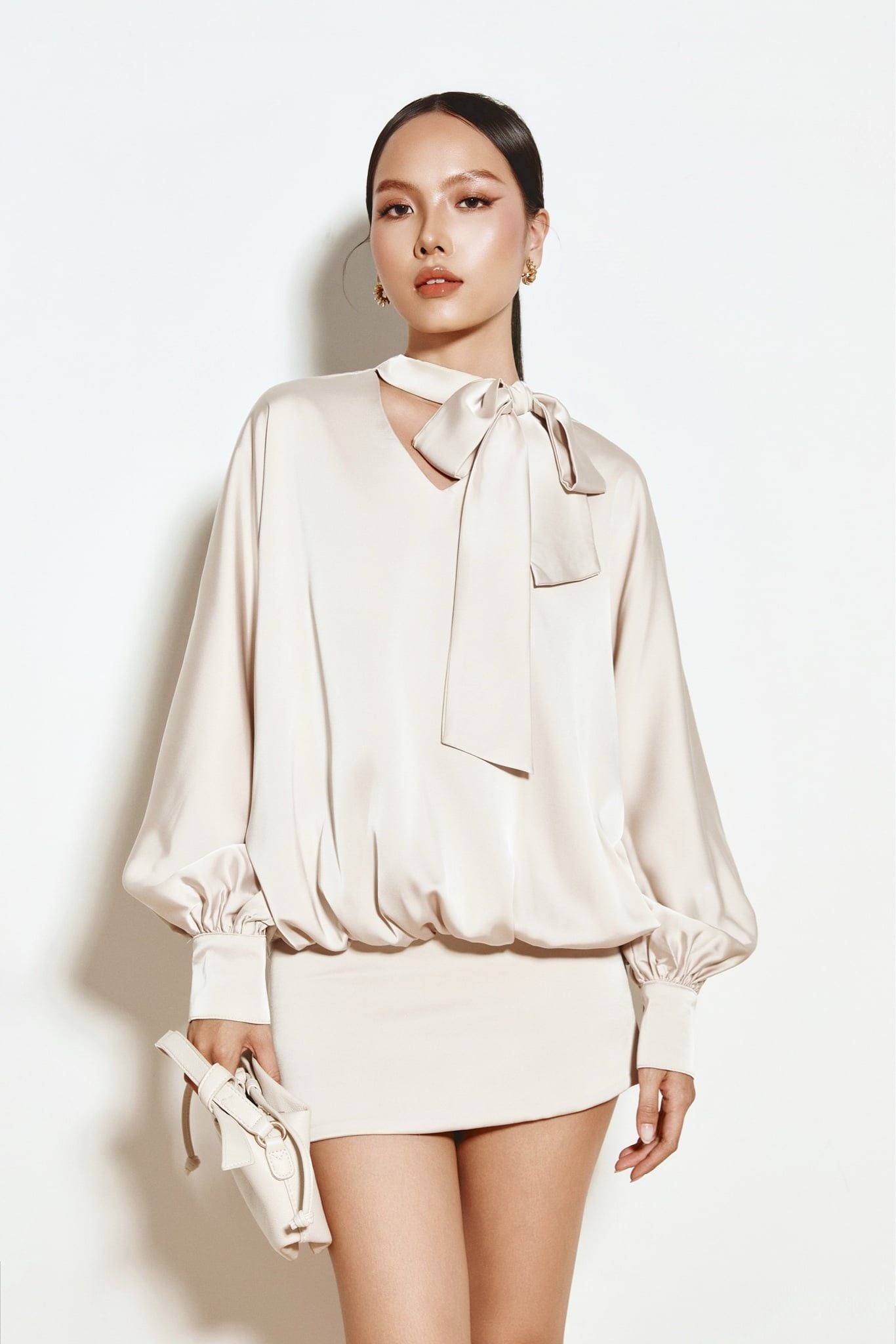 Đầm Ngắn Cloudy Bow Style