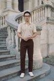 Áo Polo Regular In Pattern Brown