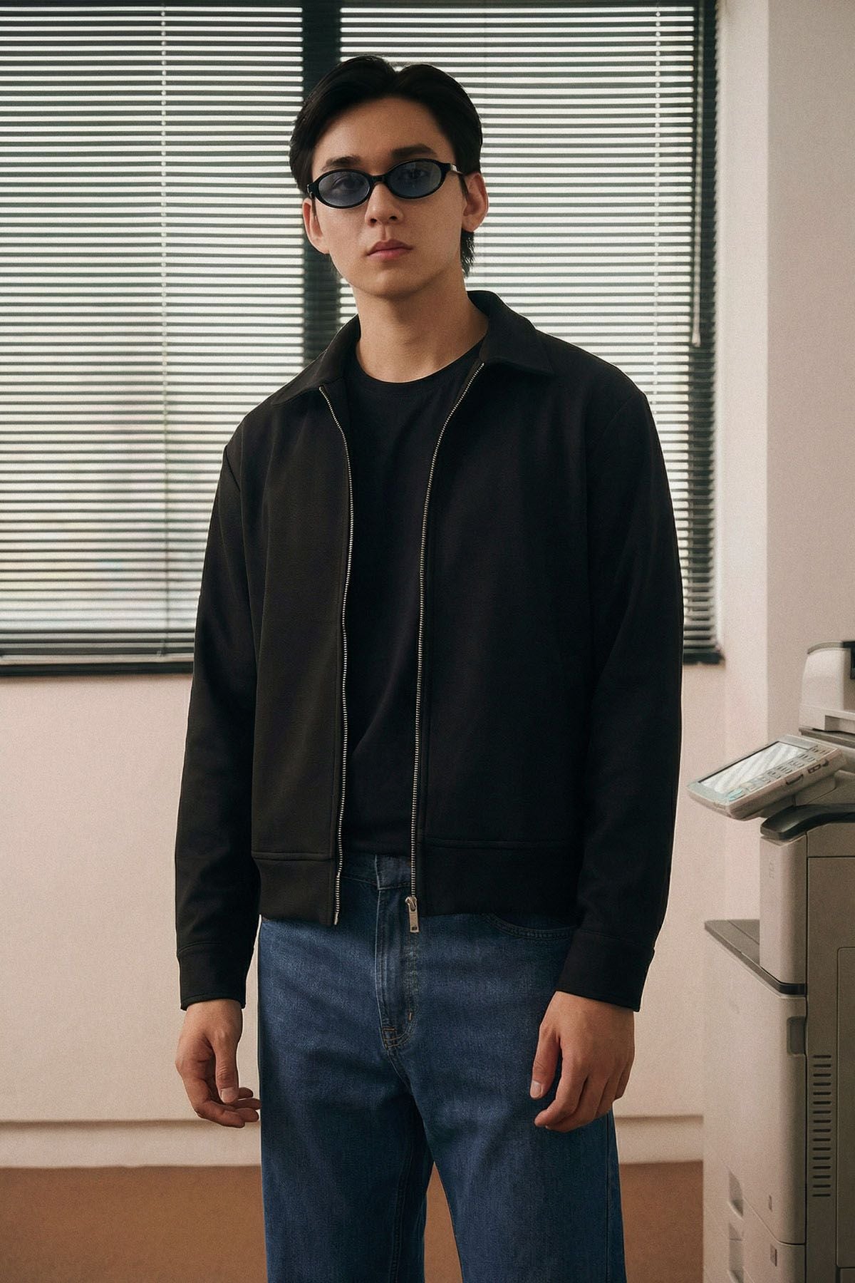  Áo Khoác Dạ Relaxed Zipper Basic 