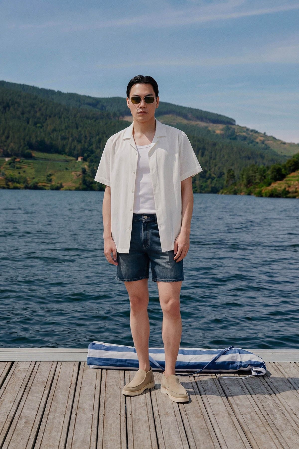  Quần Short Straight Jean Rip Blue V1 