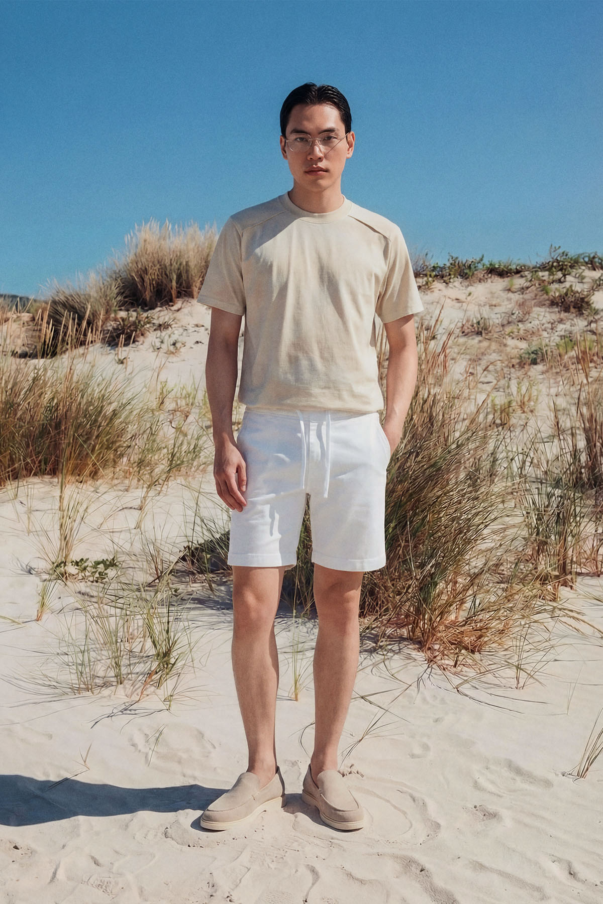 Quần Short Denim Xược Slimfit Plain
