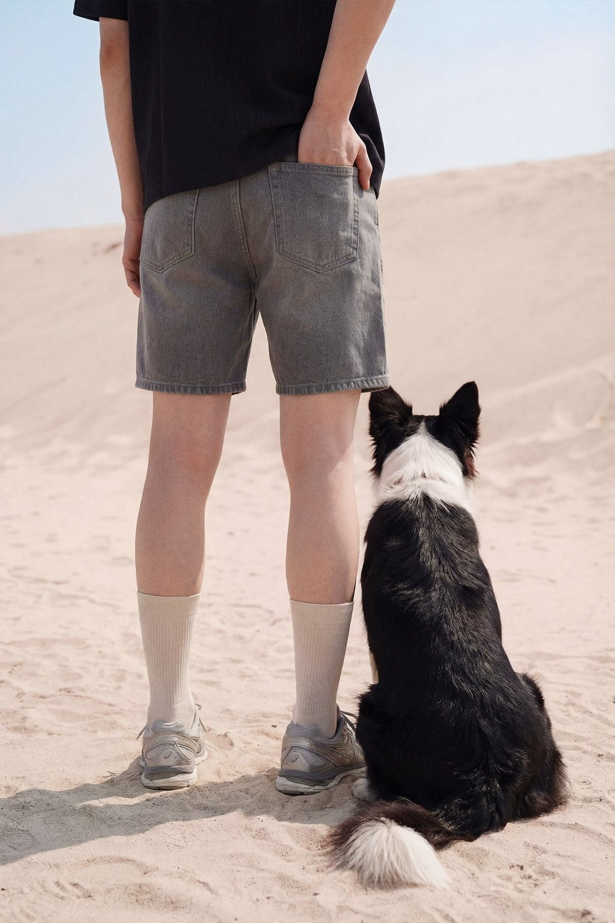 Quần Short Straight Jean Distress Casual Gray V1