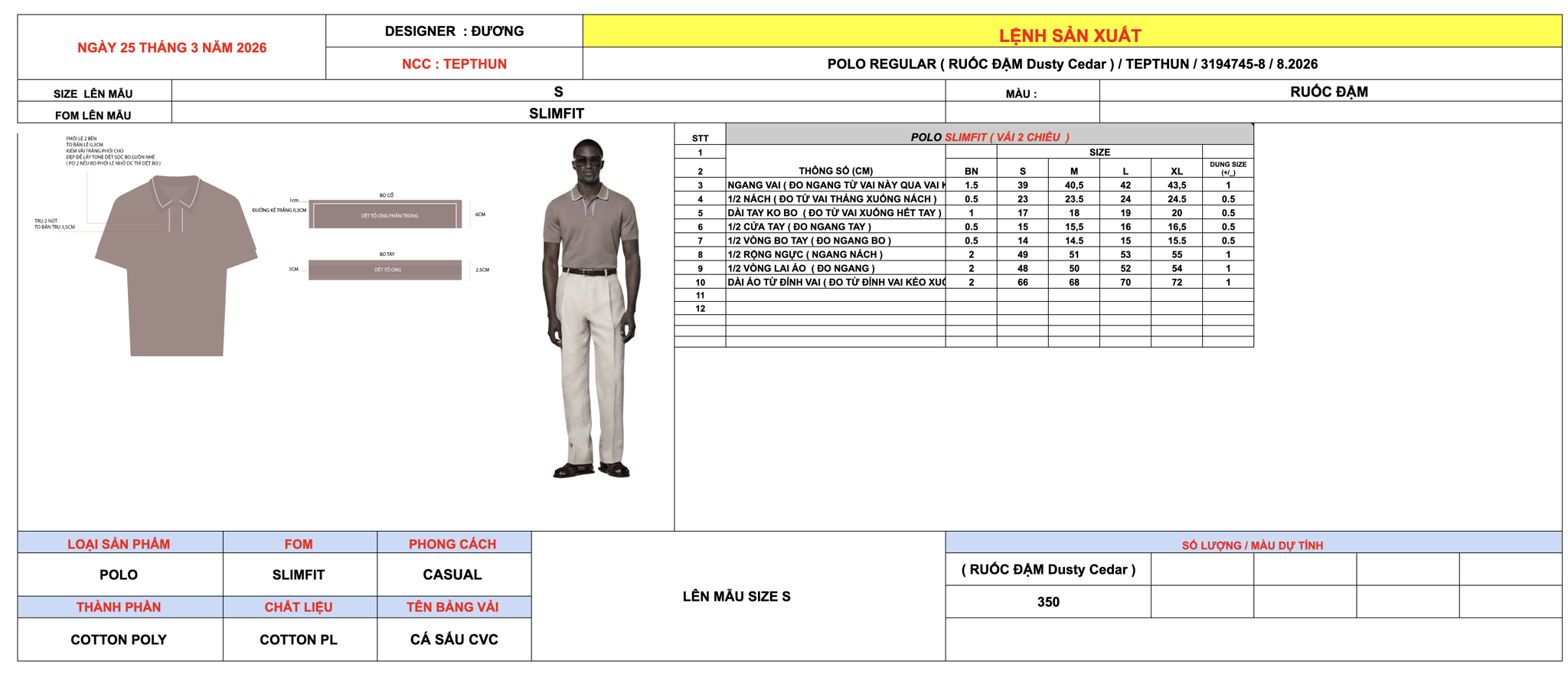 Áo Polo Slimfit Trụ Bo Early Autumn