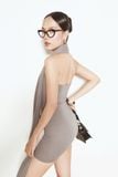 Đầm Ngắn Cổ Đổ Halo Draped
