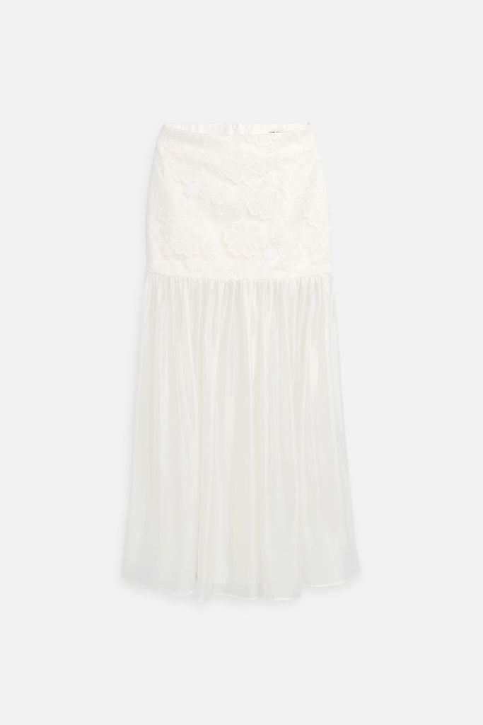  Chân Váy Dài Blossom Texture Dual Layers 