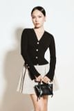 Đầm Ngắn Lumière Ribbed V-Neck