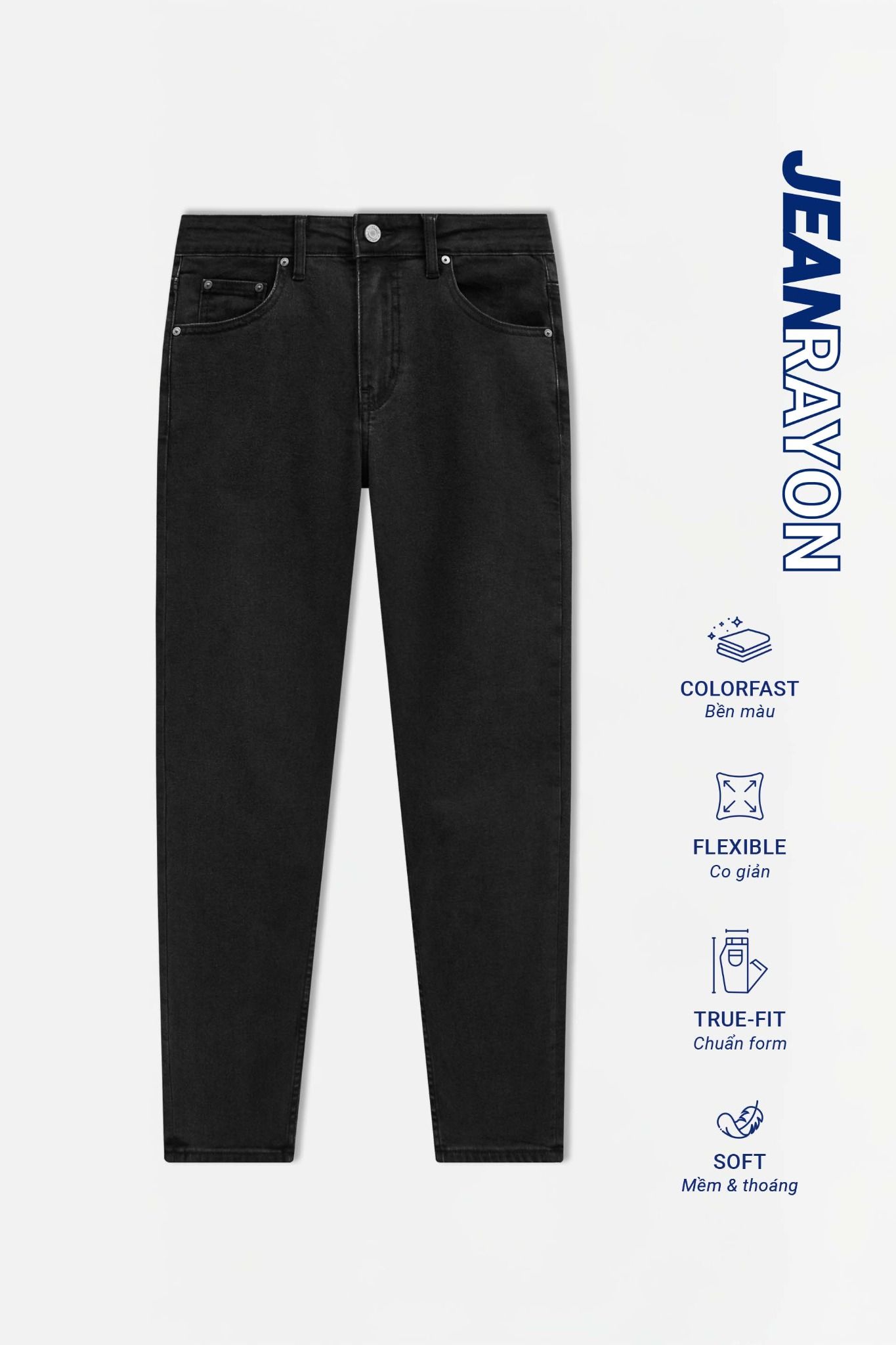 Quần Jean Rayon Slim Dark Gray