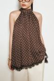 Áo Yếm Chấm Bi Phối Ren Polka Dot Top