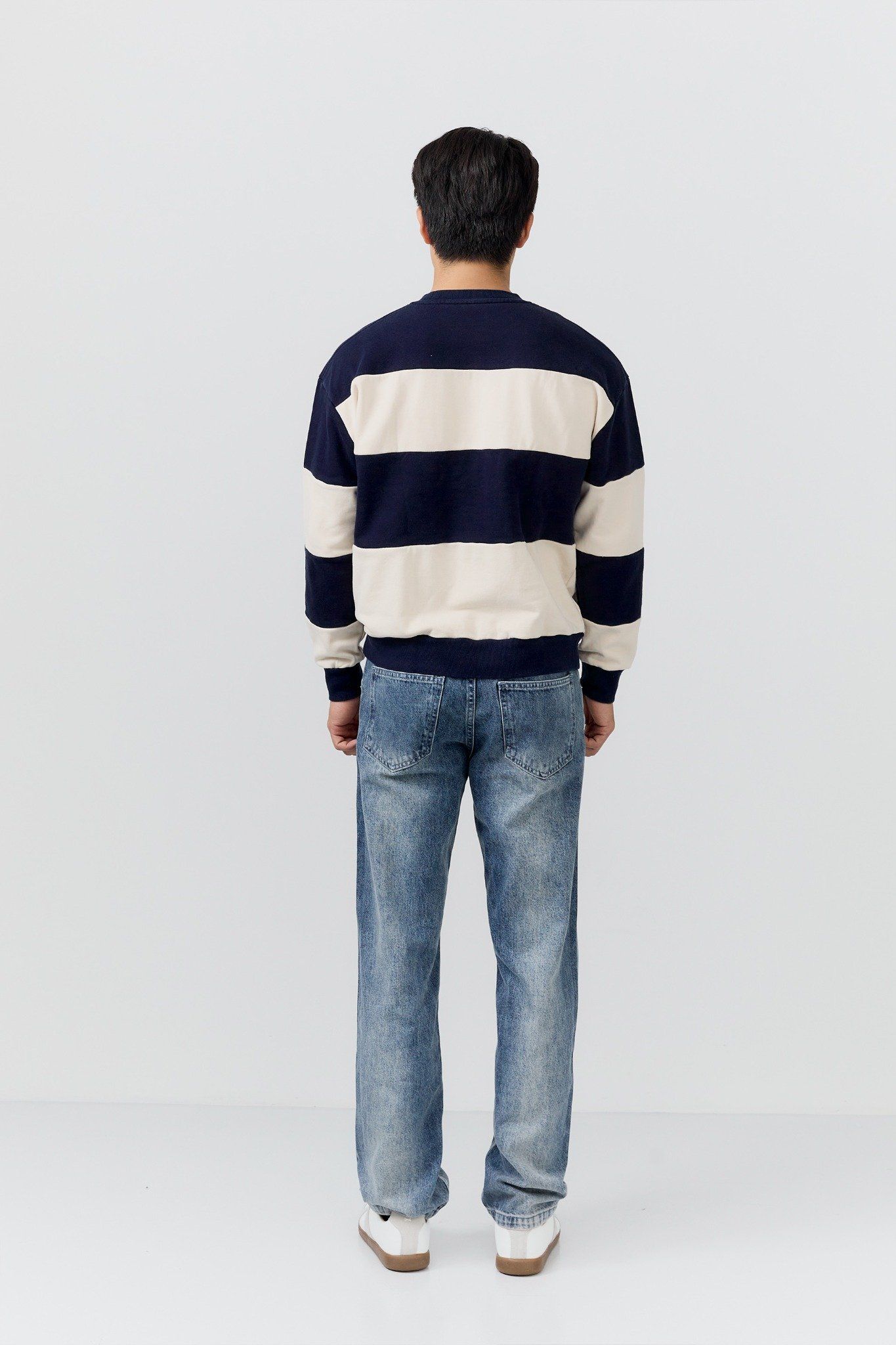 Áo Nỉ Relaxed Textured Stripe Crewneck
