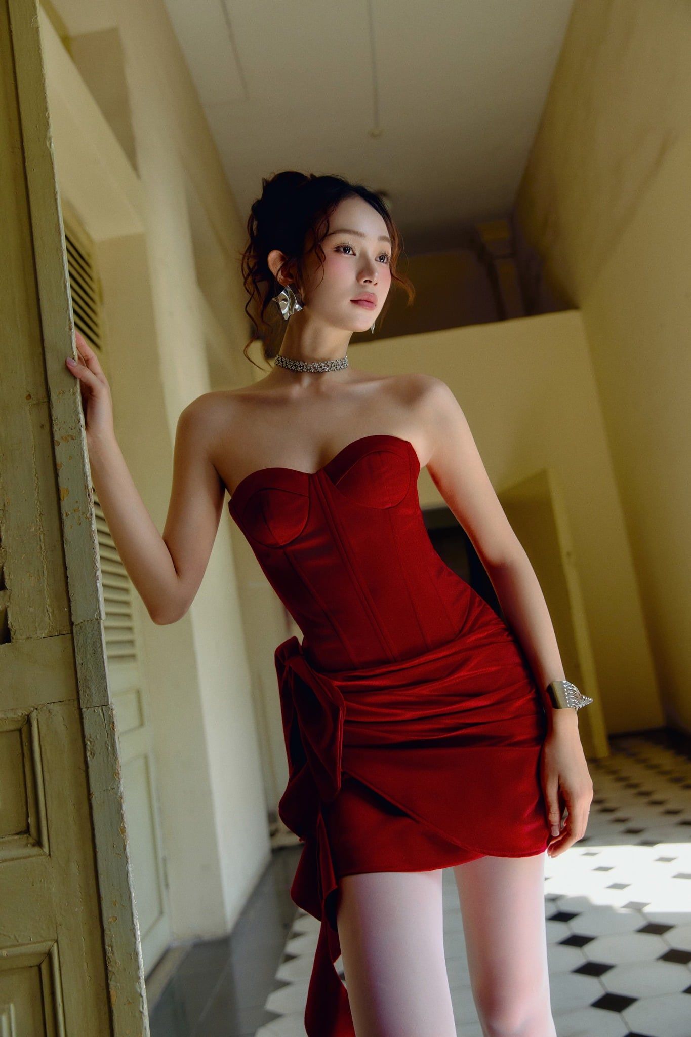 Đầm Ngắn Draped Skirt Mini Dress