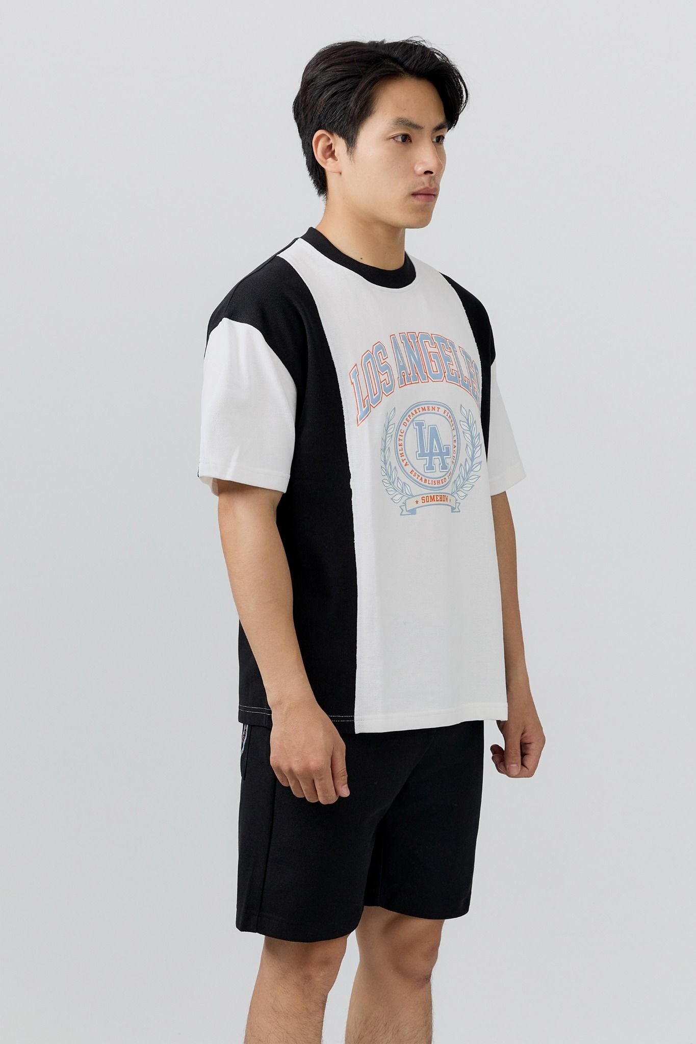 Set Áo Thun Short Black White LA