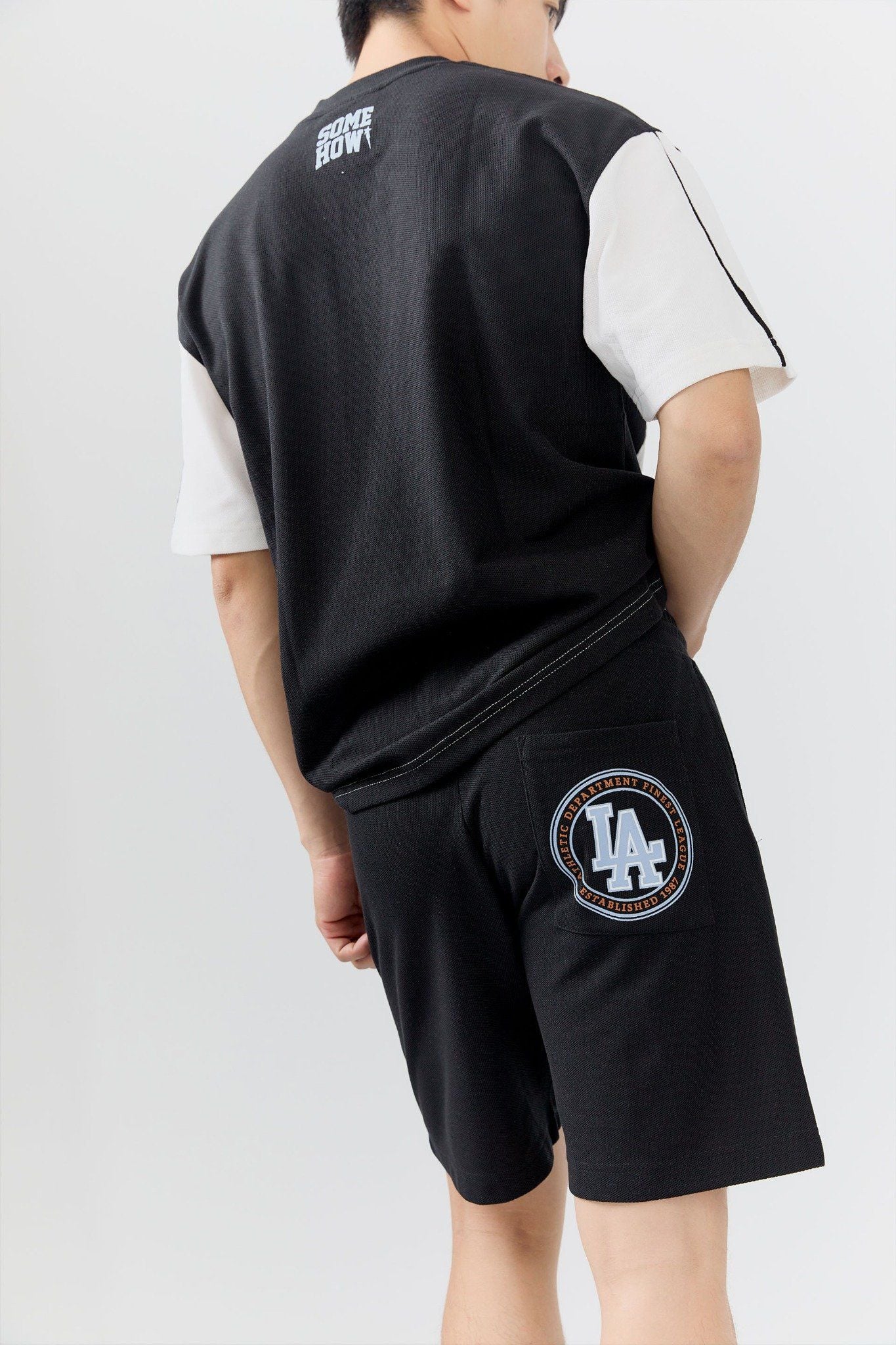 Set Áo Thun Short Black White LA