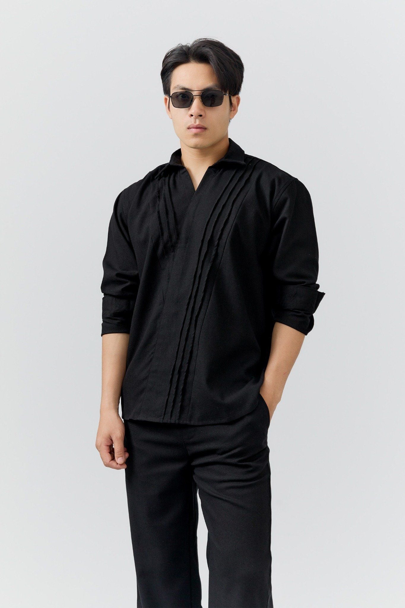 Set Relaxed Shirt Diagline Pant Linen