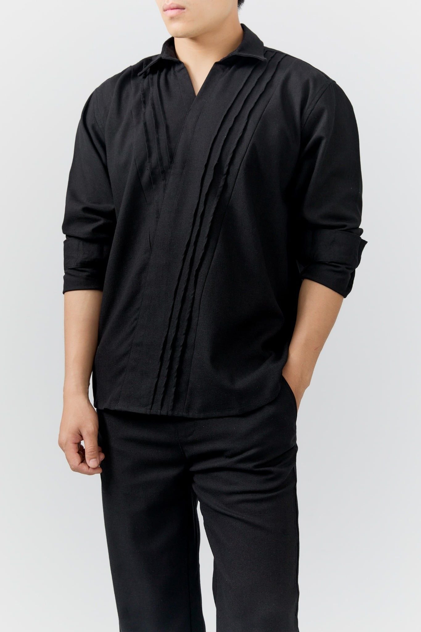 Set Relaxed Shirt Diagline Pant Linen