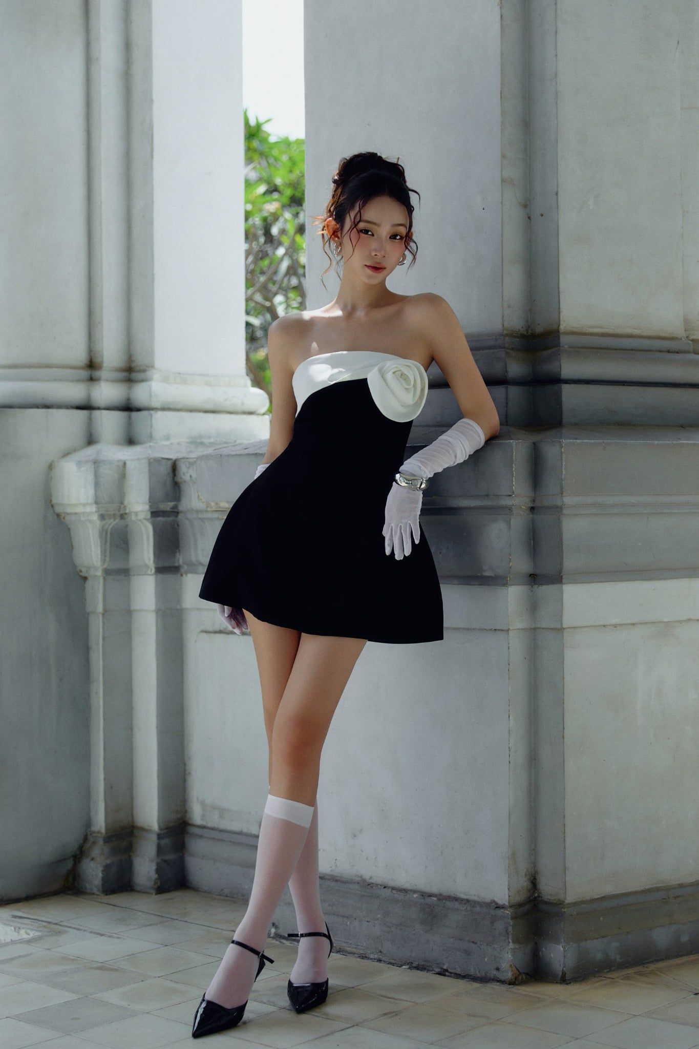  Đầm Ngắn Gentle Strapless Mini Rose 