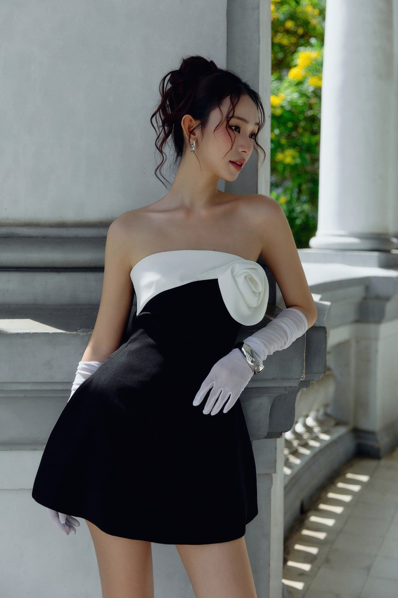  Đầm Ngắn Gentle Strapless Mini Rose 