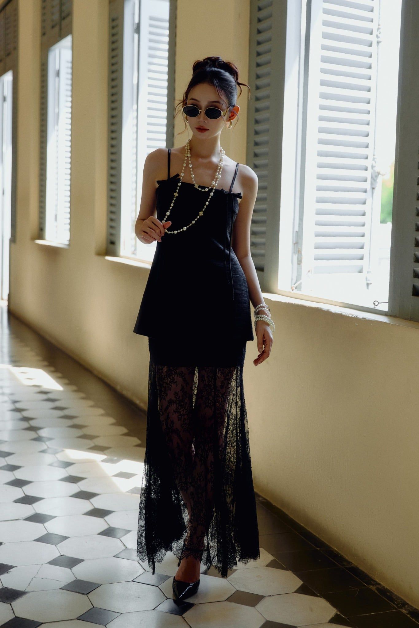  Chân Váy Dài Moonlit Lace 