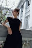 Đầm Dài Vai Lệch Phối Ren Ethereal