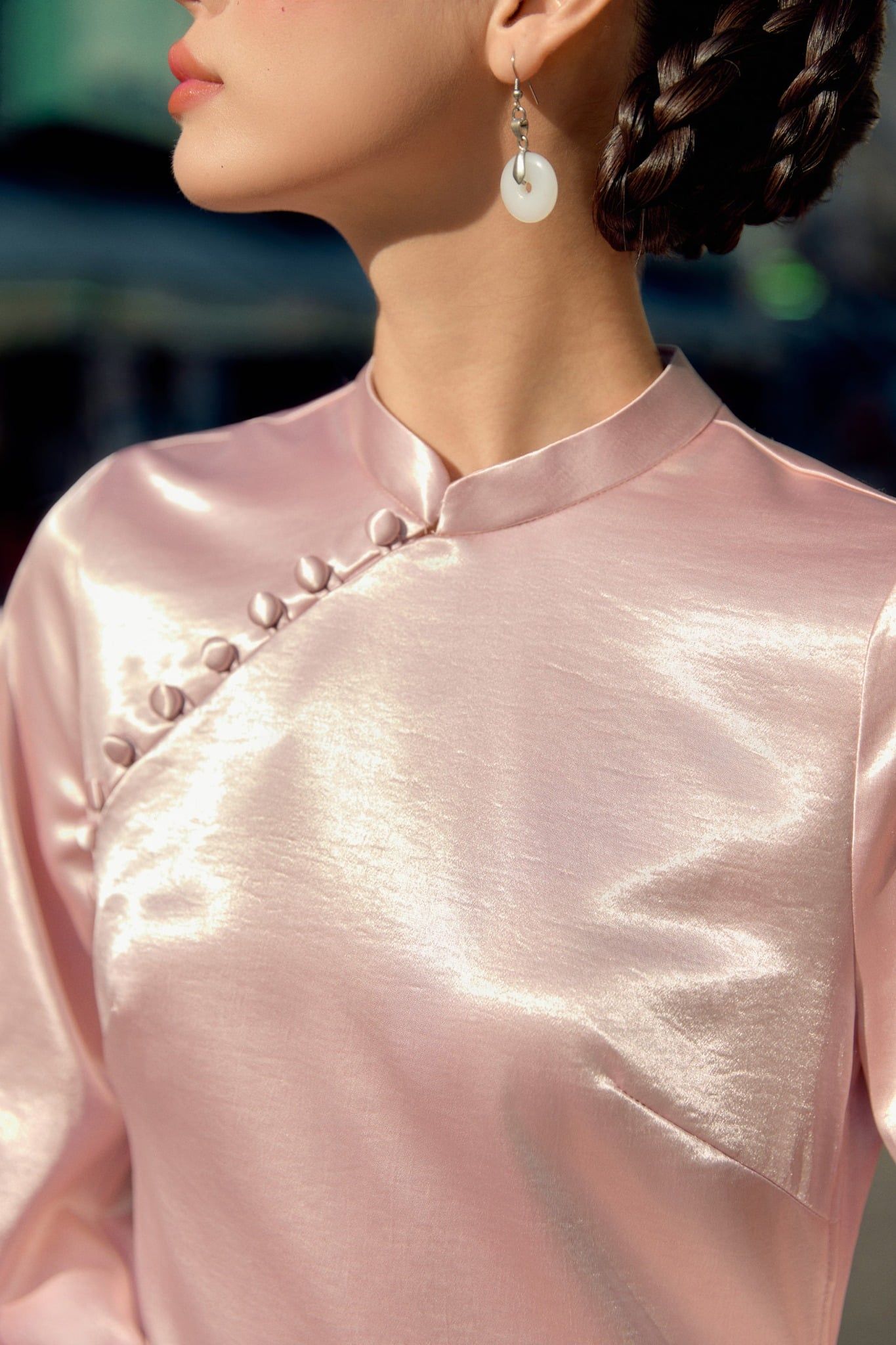  Áo Dài Tay Lửng Thục Nghi 