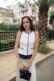 Áo Classic Tweed Bouclé Peplum
